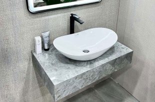 Mẫu bàn đá lavabo đẹp hiện đại