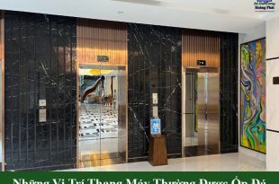 Những vị trí thang máy thường được ốp đá