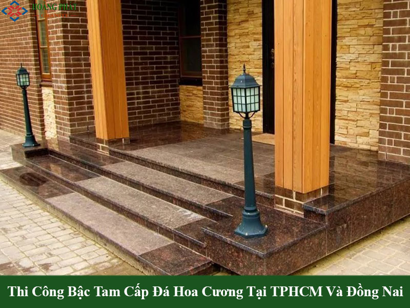 Mẫu đá ốp bậc tam cấp đá granite đẹp sang trọng