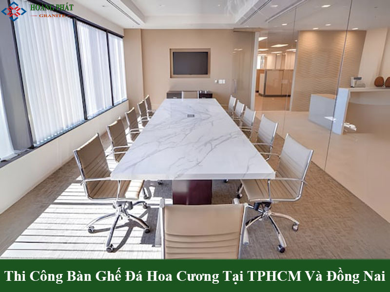 Mẫu mặt bàn phòng họp đá hoa cương cao cấp 