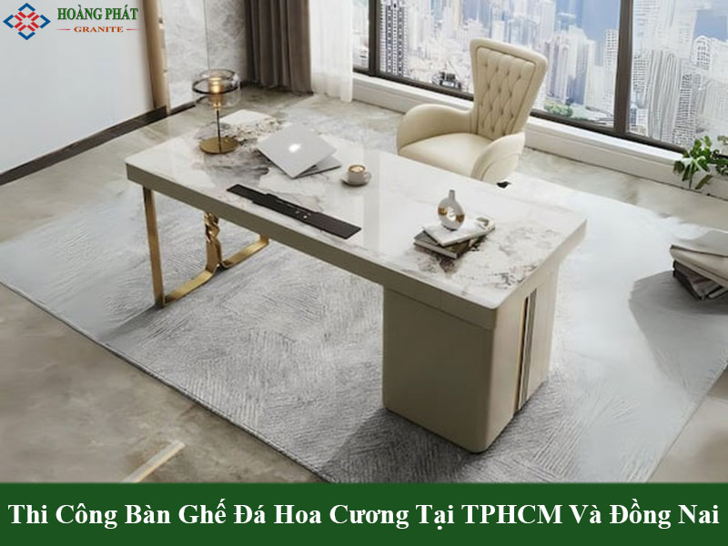 Mẫu mặt bàn làm việc bằng đá hoa cương cho văn phòng hiện đại 