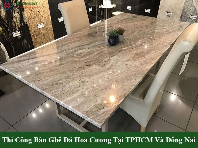 Mẫu bàn ăn bằng mặt đá hoa cương cao cấp