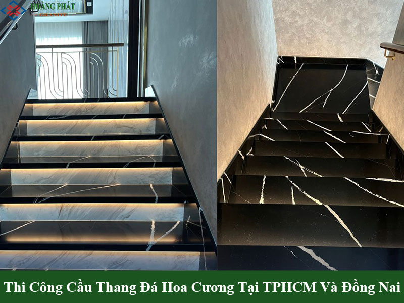 Mẫu cầu thang ốp đá hoa cương hiện đại cao cấp