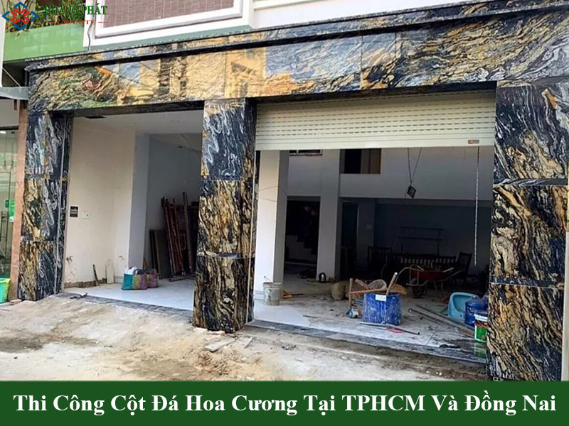 Mẫu cột ốp đá granite cao cấp
