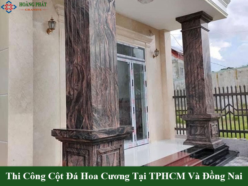 Mẫu cột ốp đá granite đẹp lạ nổi bật