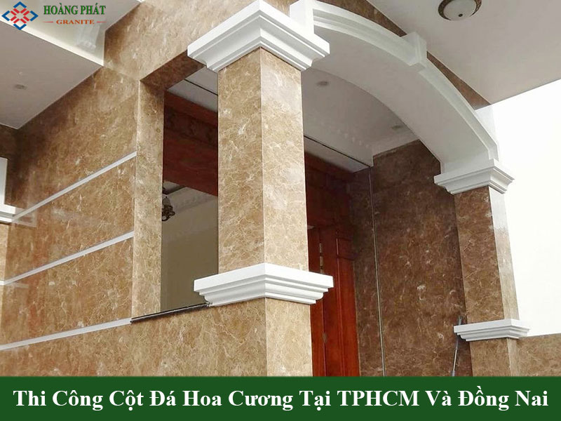 Mẫu cột ốp đá granite đẹp phong cách hiện đại