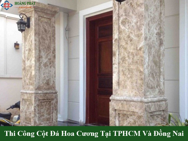 Mẫu cột ốp đá granite sang trọng cho biệt thự