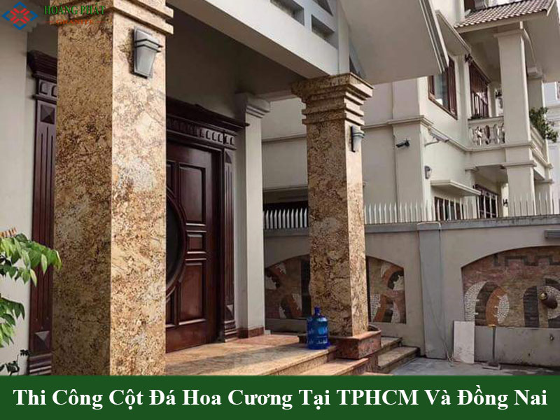 Mẫu cột ốp đá hoa cương bền đẹp 