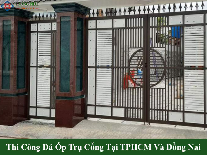 Mẫu đá hoa cương cột cổng đẹp cho nhà phố