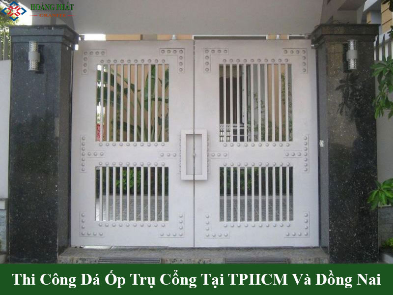 Mẫu cột cổng đá granite cao cấp bền đẹp