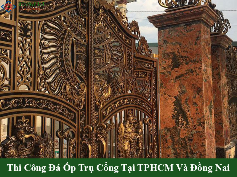 Mẫu cột cổng ốp đá hoa cương đẹp đẳng cấp