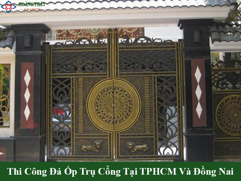 Mẫu đá hoa cương làm cột cổng đẹp cho biệt thự