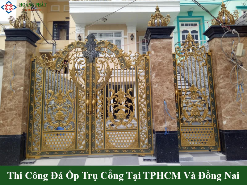 Mẫu đá ốp trụ cổng hiện đại cao cấp