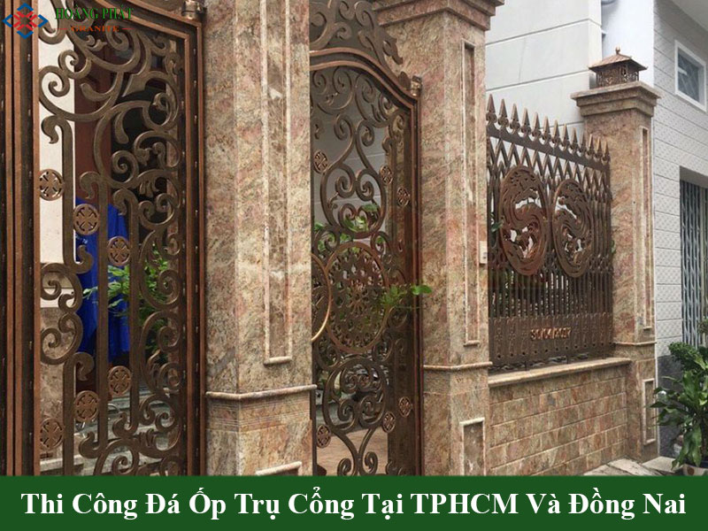 Mẫu đá granite ốp lát cột cổng cao cấp