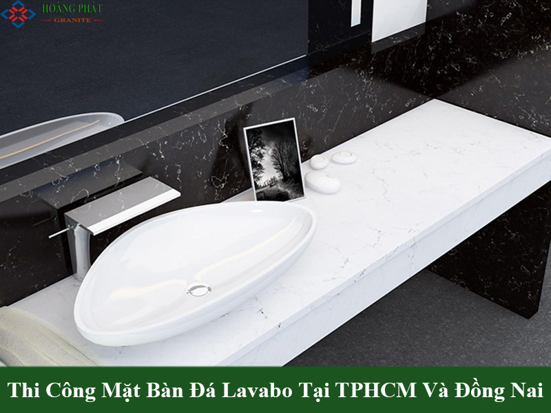 Mẫu mặt bàn đá lavabo đẹp màu trắng sang trọng