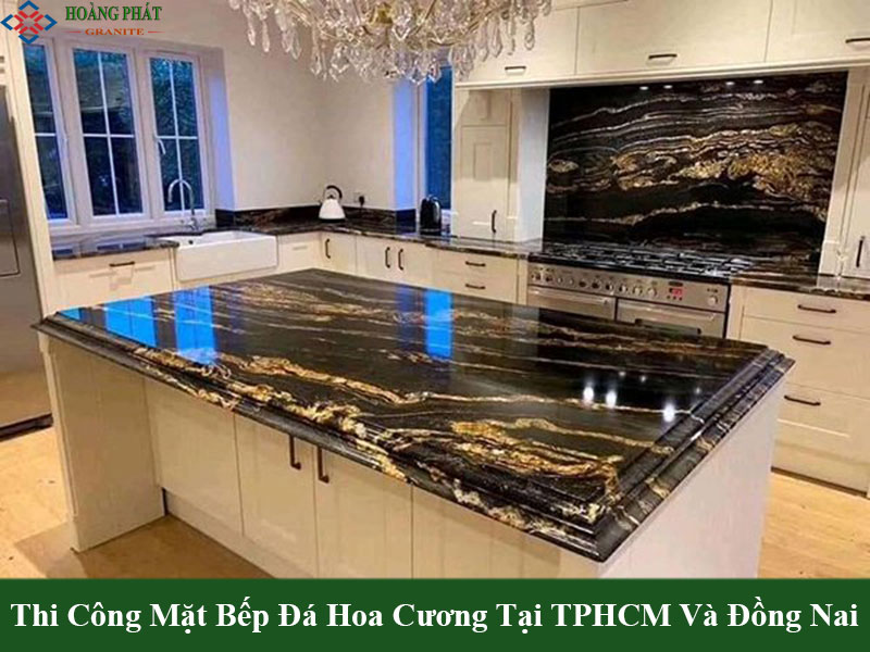 Mẫu mặt bếp đá hoa cương đẹp sang trọng